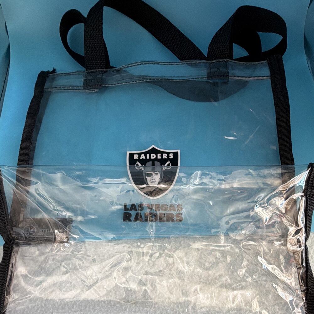 Little Earth Las Vegas Raiders Clear PVC Tote Bag for bringing items to the game
